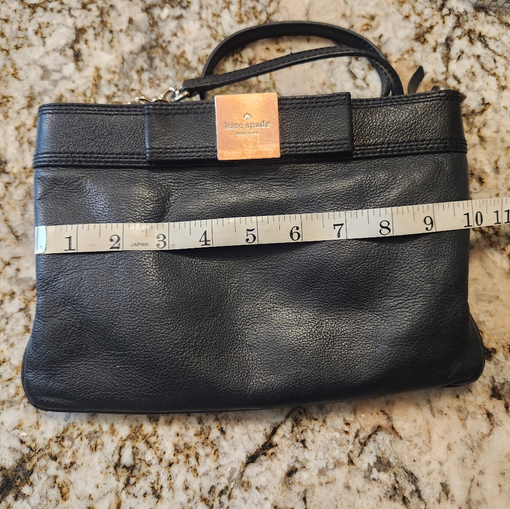 KATE SPADE Purse, Primrose Hill Arica Black Leather Bow Crossbody Bag, EUC READ - Picture 11 of 12